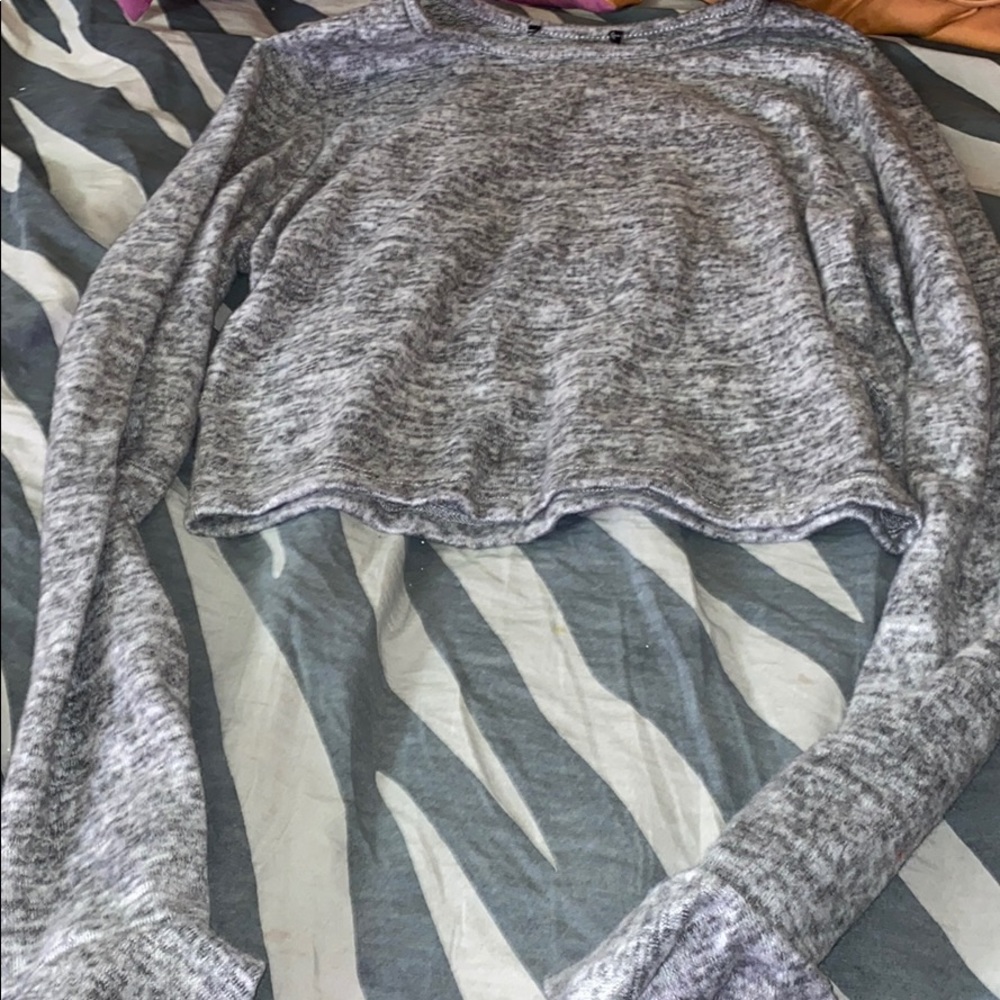 Large cropped long sleeve shirt